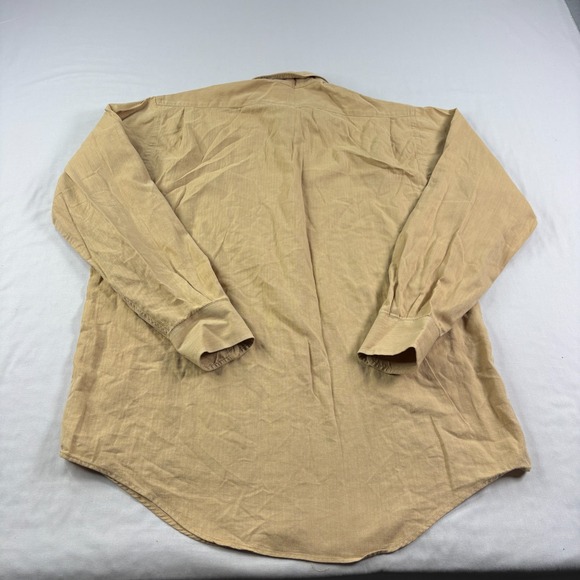 Vintage Burberrys Shirt Mens 16 34 Brown Button Up Long Sleeve Cotton USA Made - Picture 7 of 8